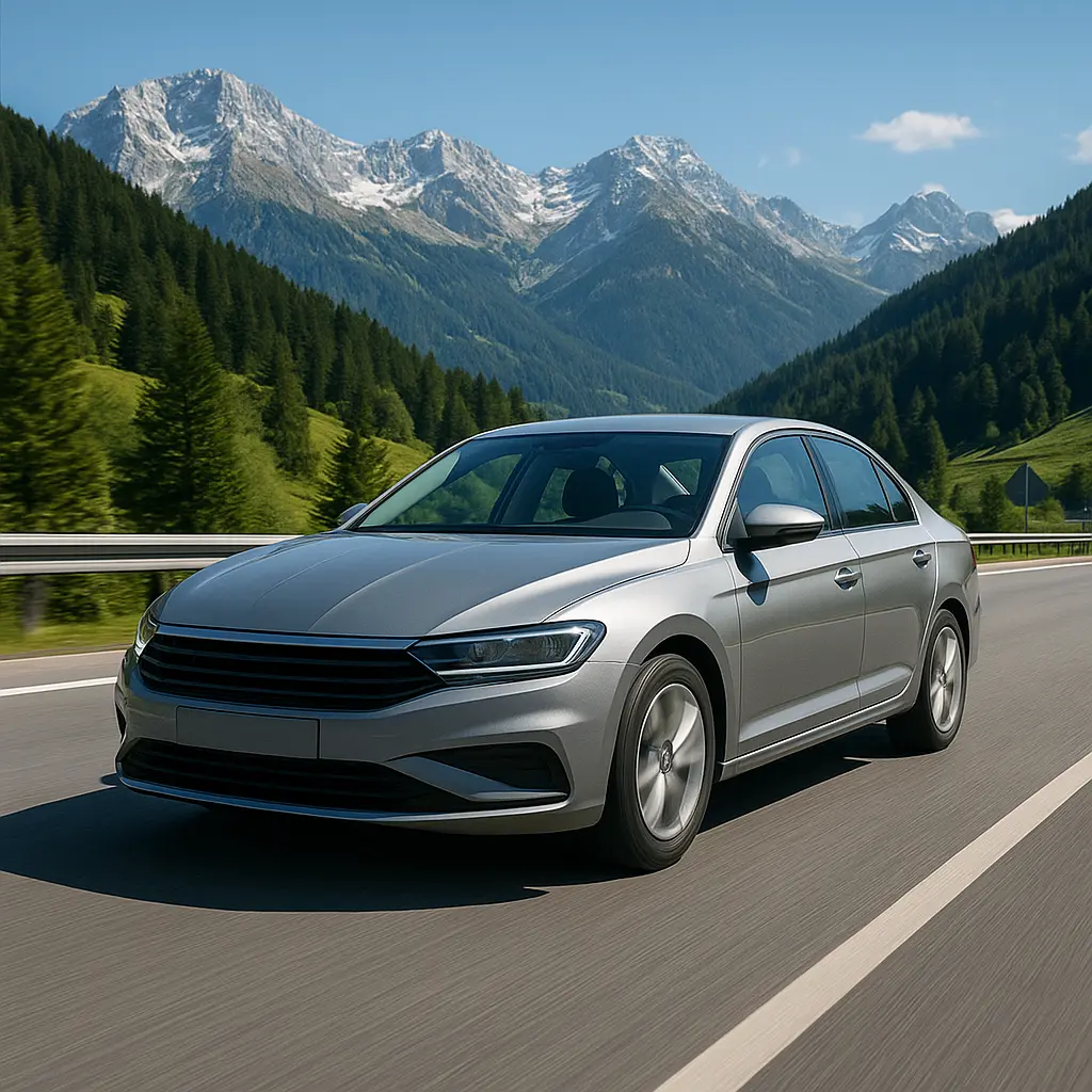 Auto auf österreichischer Alpen-Autobahn